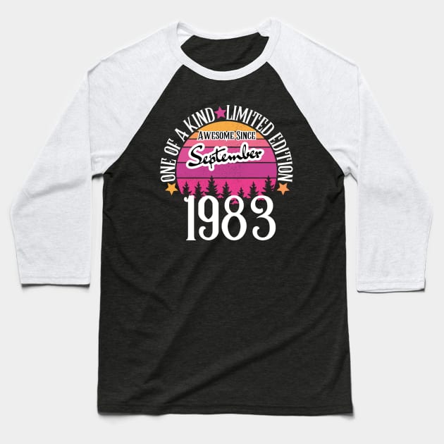 one of a kind limited edition Awesome Since September 1983 40th Birthday Baseball T-Shirt by HandrisKarwa